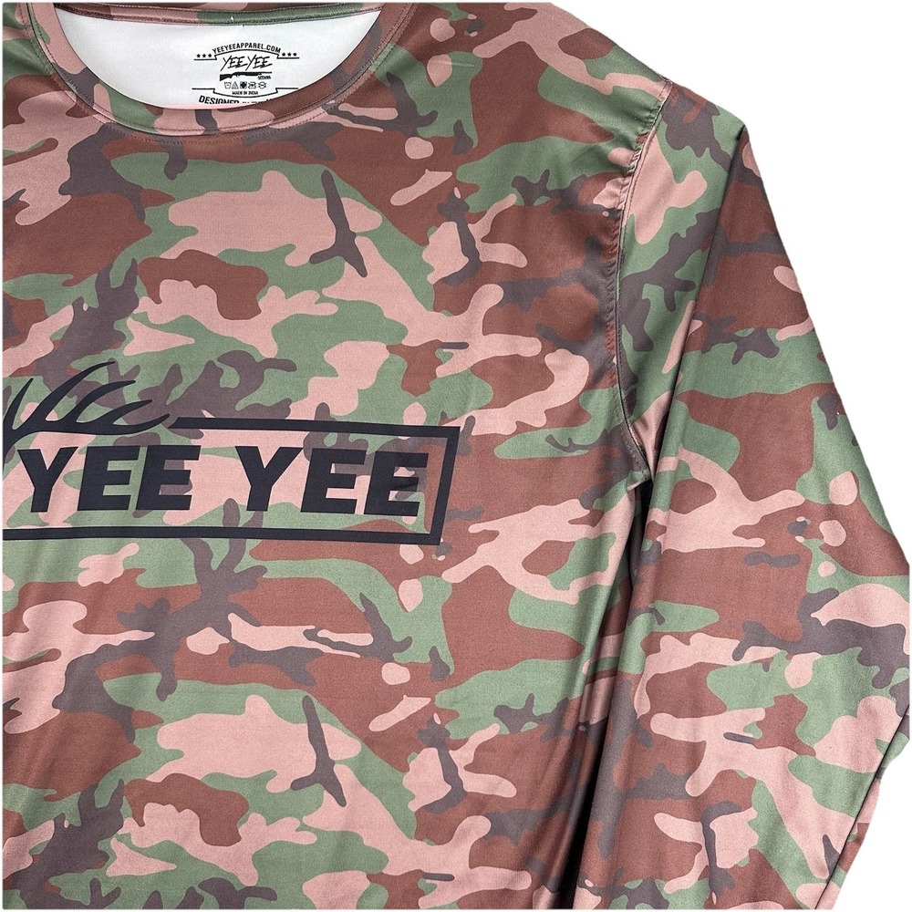 Yee Yee Apparel Camo Long Sleeve Performance Shirt Mens LG Hunting Lightweight